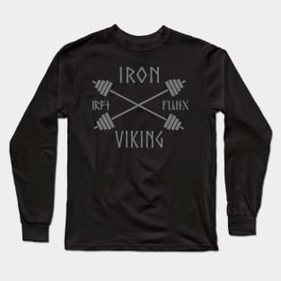 Iron Viking Barbell Silver Long Sleeve T-Shirt